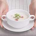 大麦とさつまいのもの豆乳スープ