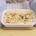 豆腐クリームエビグラタン